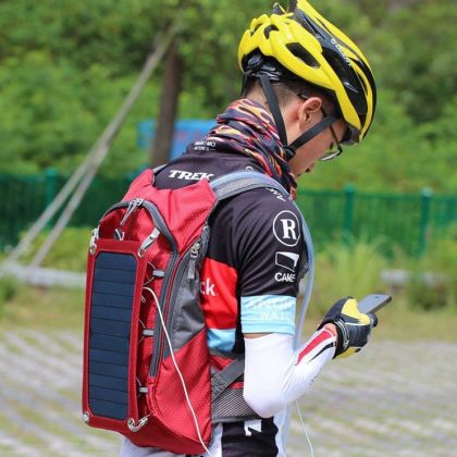 Solar Smart Backpack Sport with 6.5W Solar Panel and Water Bag Home
