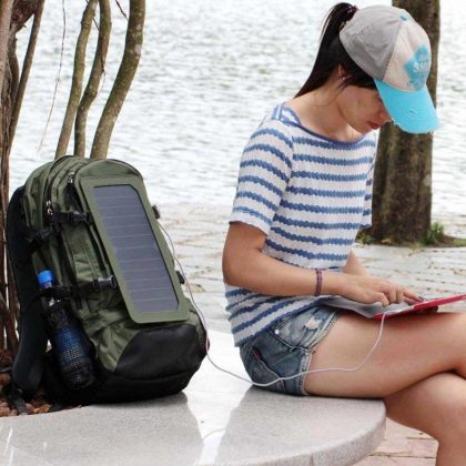 Solar Smart Backpack Charger with Removable 6.5W Solar Panel Home