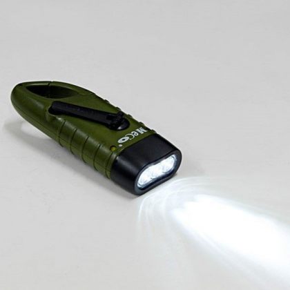 Hand Crank Dynamo Solar Flashlight for Camping