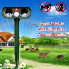 Dual speaker Ultrasonic Solar animal repeller with PIR Sensor