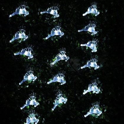Reindeer 20 LED String Solar Xmas Tree Lights Christmas Decoration