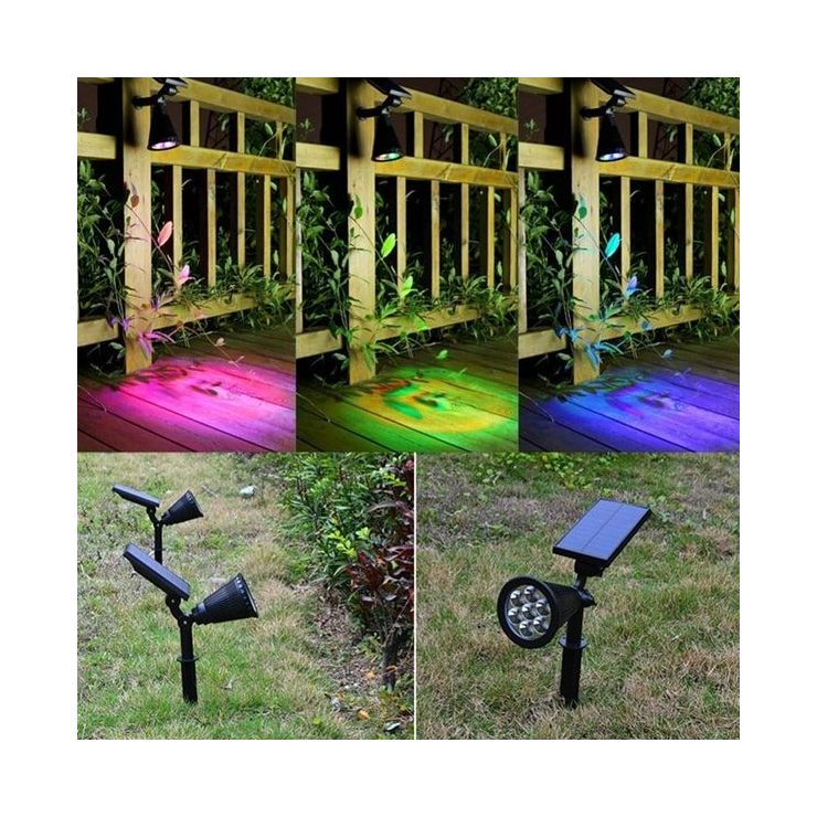 Bright Colour Changing 7 LED Solar Spot Light for Outdoor Decoration