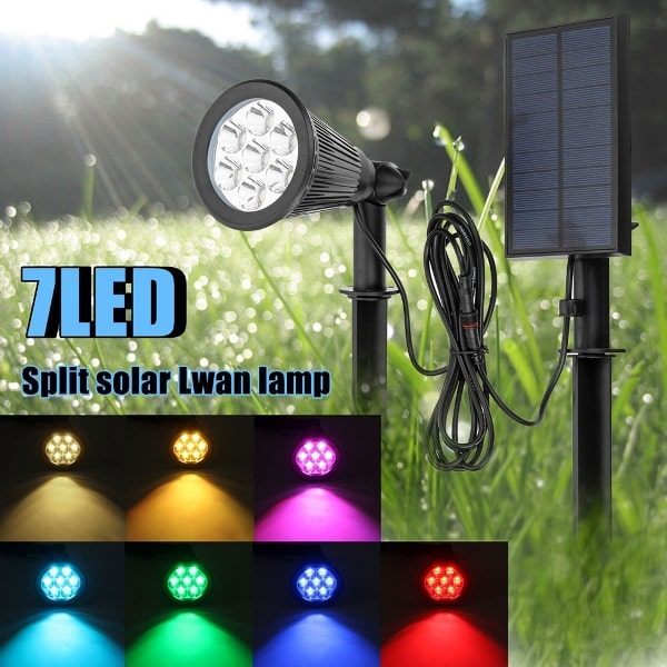 Colour Changing LED Solar Spot Light with Separate Solar Panel