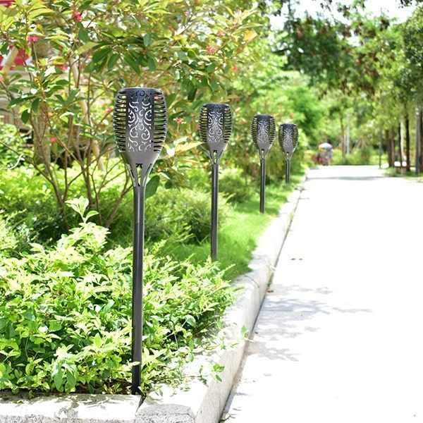 2-Pack Solar Flickering Torch Lights – 96 LED, 78cm Tall, IP65 Waterproof For Garden Patio