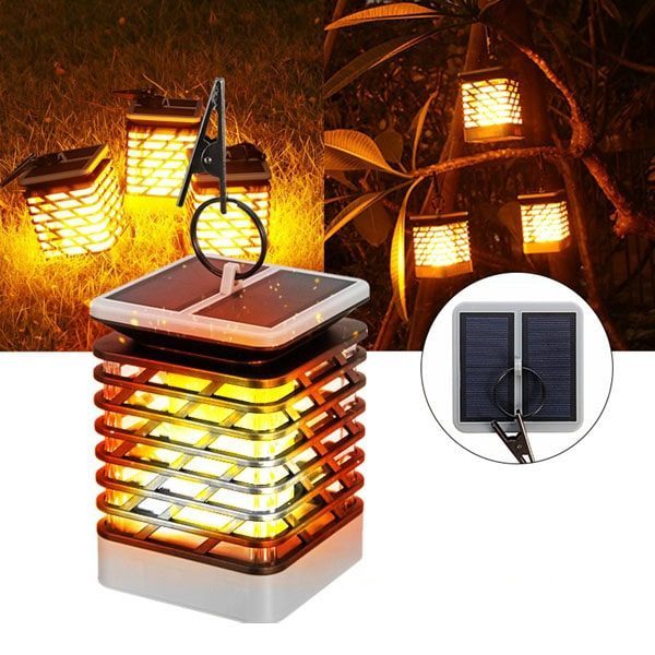 Flickering Flame Lamp Solar Light Garden Auto On/Off Waterproof Flame Effect LED 