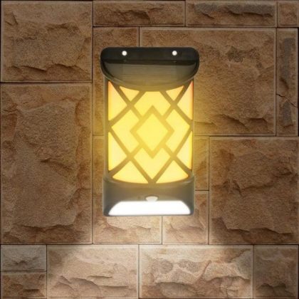 Universal 2-in-1 5W Wall Security Solar Flame Light with Motion Sensor