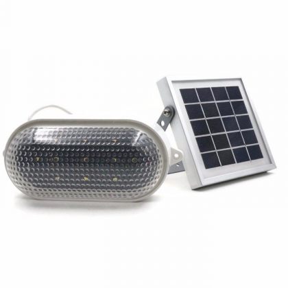 Heavy Duty Compact Solar Shed Wall Light Dimmable LED Warm White