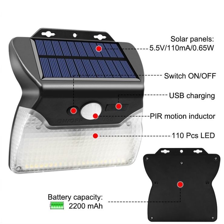 Solar sensor wall light схема