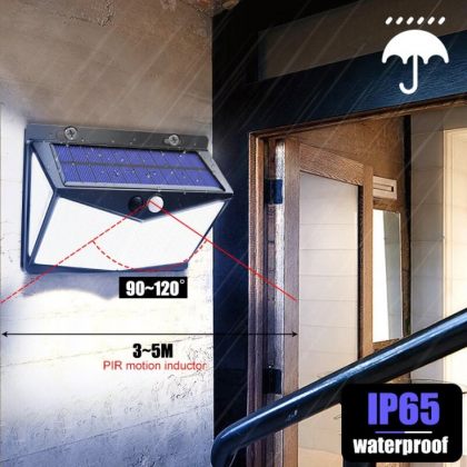 Bright 208 LED Ultra-Wide Angle Solar Wall Light Motion Sensor 3 Modes