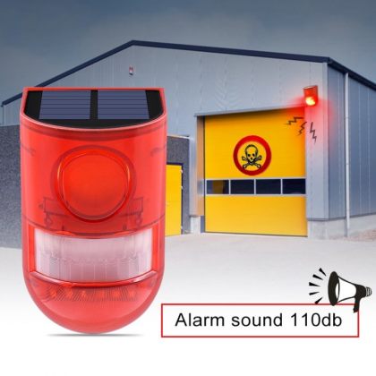 Solar Security Alarm Light Motion Sensor Warning Sound 110DB System