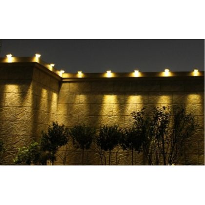 Outdoor 3 LED solar light for garden fence