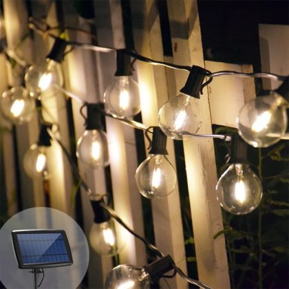Outdoor Solar Fairy Lights Bright Classic LED Bulbs String Garland