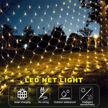 Bright Solar Christmas Lights Tree Net LED Decoration Garden Garland