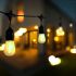 Vintage Outdoor Solar Fairy String Lights LED Glass Bulbs Decoration