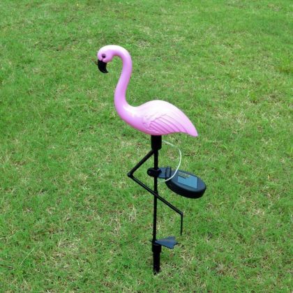 Pink Flamingo Solar Garden Light Ground Stake LED Lawn Decoration 2pcs