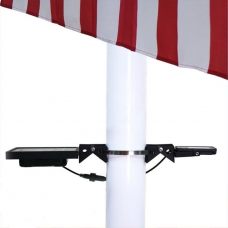 Solar Flag Pole Light Flagpole Light Solar Powered Upgraded Bracket Design Fits 1.4-3 Flag Pole 2 Brightness Auto On/Off IP65 Waterproof for Night Lighting Landscape Flag Patio（Warm White） 