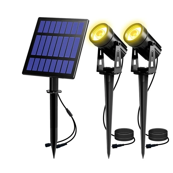 Outdoor Dual Ground Solar Spot Light with Separate Solar Panel