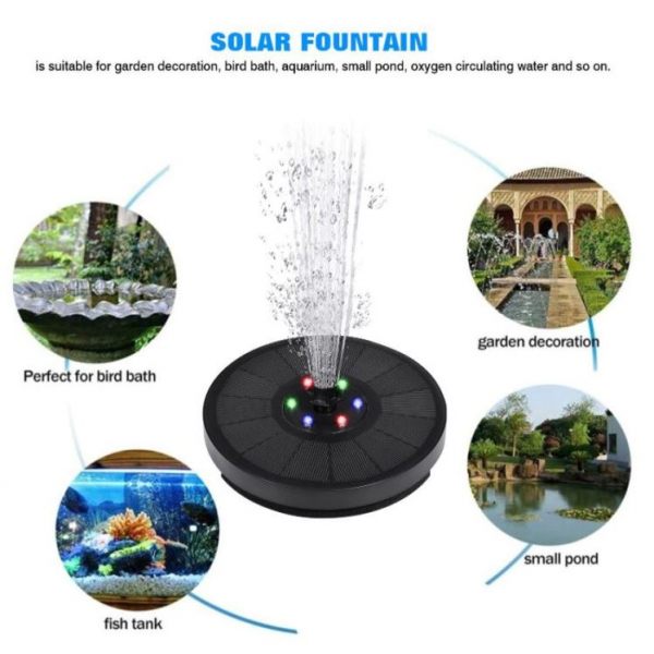 Patio Garden and Fish Tank Solar Water Pump for Bird Bath Solar Panel Kit Outdoor Fountain for Outdoor Small Pond Solar Fountain Pump with Panel and Ground Stake 