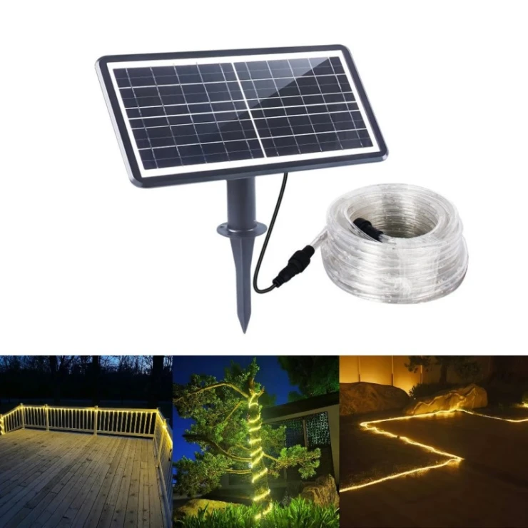 Heavy-Duty Bright Solar LED Rope Lights Holiday Decoration String Tube