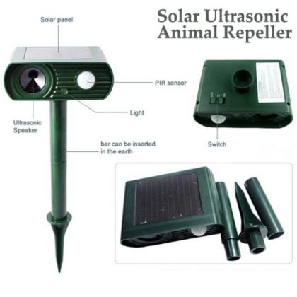 Solar Ultrasonic Pest and Animal Repeller PIR Sensor