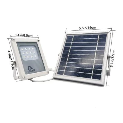 Compact Solar Flood Light LED Durable Metal Security Garden Lamp