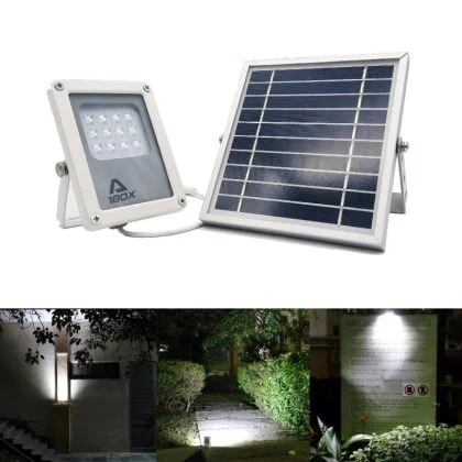 Compact Solar Flood Light LED Durable Metal Security Garden Lamp