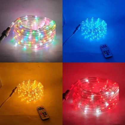 Commercial-Grade Solar Rope Lights - Outdoor Multicolour RGB LED Tube