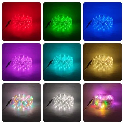 Commercial-Grade Solar Rope Lights - Outdoor Multicolour RGB LED Tube