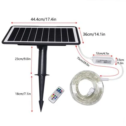 Commercial-Grade Solar Rope Lights - Outdoor Multicolour RGB LED Tube