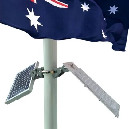 Ultra-Bright 36 LED Solar Flagpole Flood Light Outdoor Pole Setup Kit