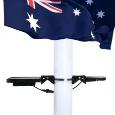 Powerful Solar Flag Pole Light Warm White LED Dusk To Dawn Outdoor Set