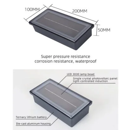 Recessed Solar Paver Light – IP68 LED Brick Light for Driveways Paths