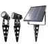 Multicolour Twin Solar LED Spotlights – Outdoor Garden Landscape Light
