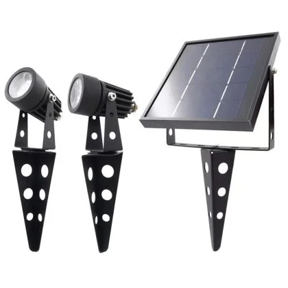 Multicolour Twin Solar LED Spotlights – Outdoor Garden Landscape Light