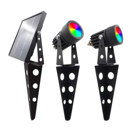 Multicolour Twin Solar LED Spotlights – Outdoor Garden Landscape Light