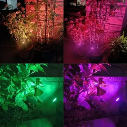 Multicolour Twin Solar LED Spotlights – Outdoor Garden Landscape Light