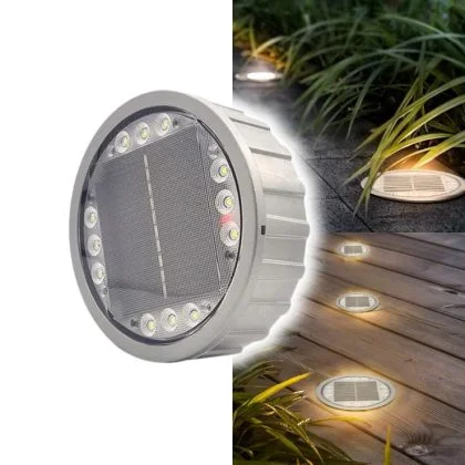 Solar Paver Deck Light – Heavy-Duty IP68 Recessed LED Pathway Uplight