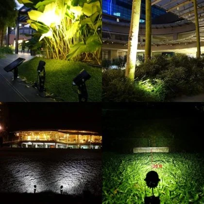 Outdoor Dual Ground Solar Spot Light with Separate Solar Panel IP65