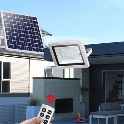 Ultra-Bright IP65 LED Solar Flood Light With Sensor Remote Control