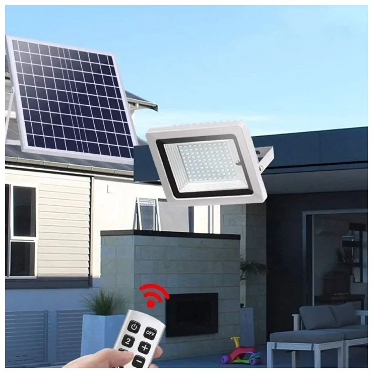 Ultra-Bright IP65 LED Solar Flood Light With Sensor Remote Control