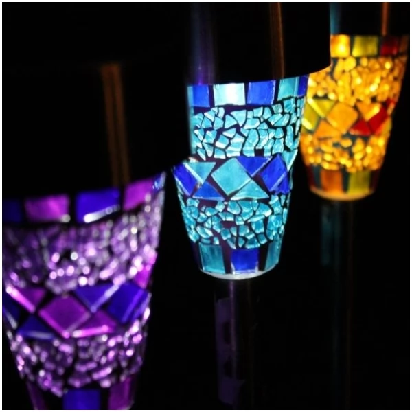 Solar Led Light Lawn Decoration Lamp, Blue Mosaic Solar Garden Lights