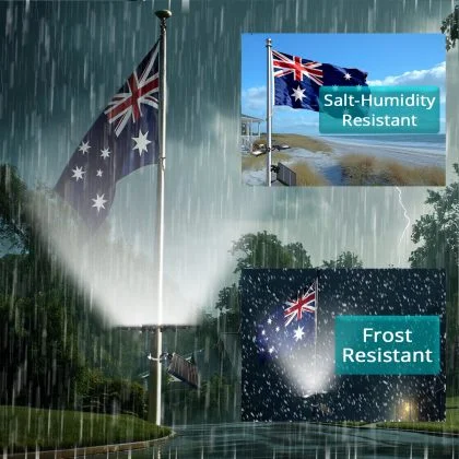 Bright Triple Solar Flag Pole Light | Wide Coverage LED Spotlight