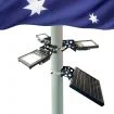Bright Triple Solar Flag Pole Light | Wide Coverage LED Spotlight