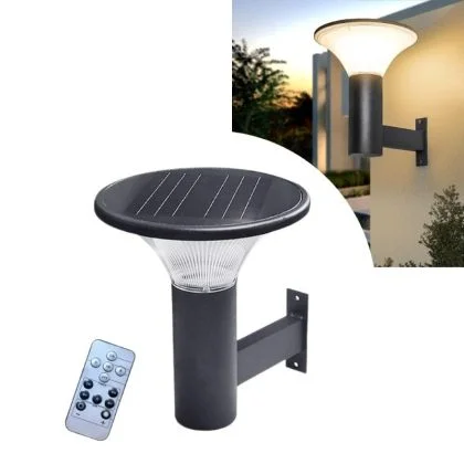 Modern Solar Exterior Wall Light – 3CCT Architectural Lamp with Remote