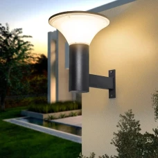 Modern Solar Exterior Wall Light – 3CCT Architectural Lamp with Remote
