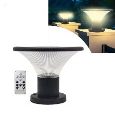 Modern Solar Gate Pillar Light – 3CCT Decorative Lamp with Remote