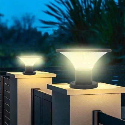 Modern Solar Gate Pillar Light – 3CCT Decorative Lamp with Remote
