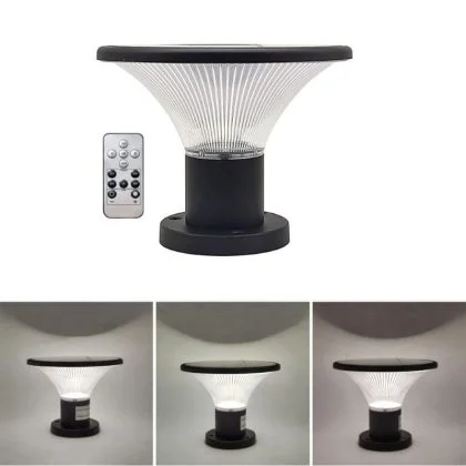 Modern Solar Gate Pillar Light – 3CCT Decorative Lamp with Remote