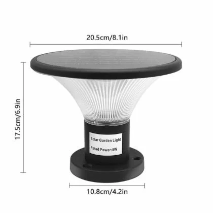 Modern Solar Gate Pillar Light – 3CCT Decorative Lamp with Remote