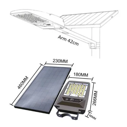 High-Output Solar Street Flood Light 3600lm with PIR Motion Sensor